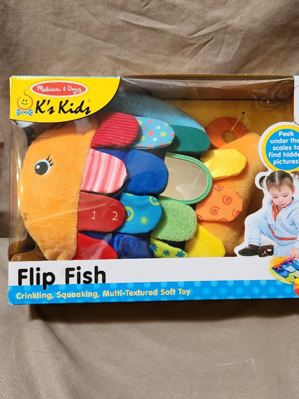 Melissa & Doug Flip Fish Colored Multi-Textured Soft Sensory Toy - NEW